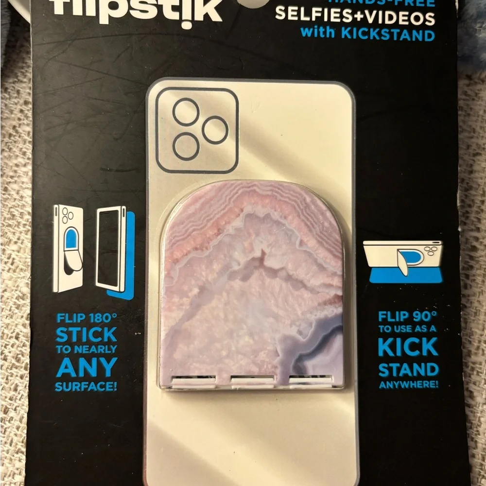Flipstik Phone Stand with Purple‎ Marble Design